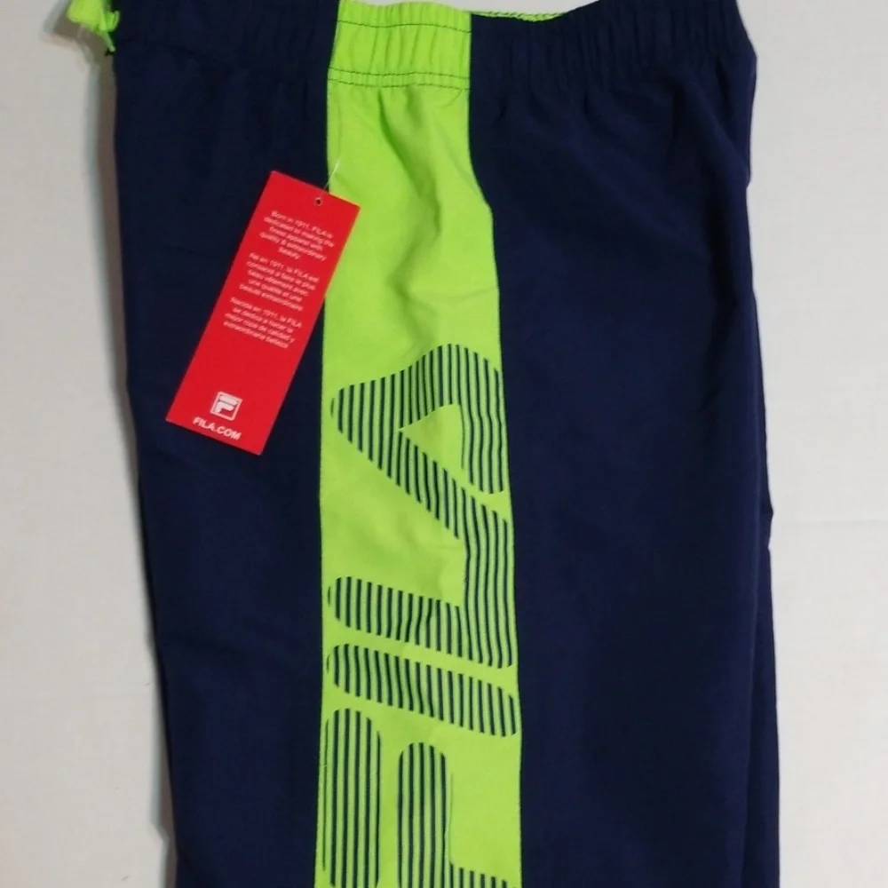 Fila Boys/Kids Blue Beach Shorts sz 10/12 NWT
